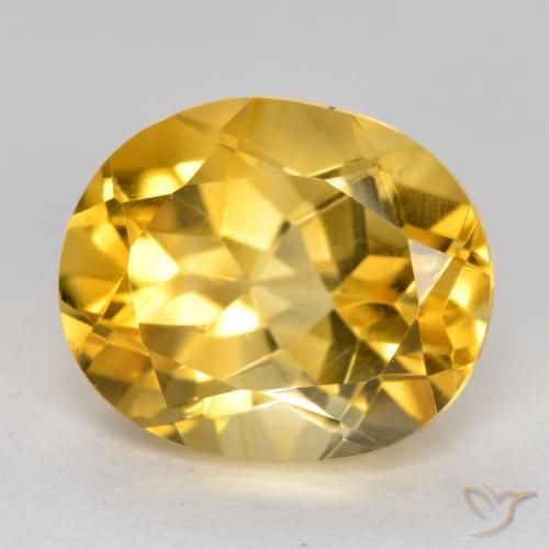 3.66ct Natural Medium Golden Citrine, Oval, VVS-VS