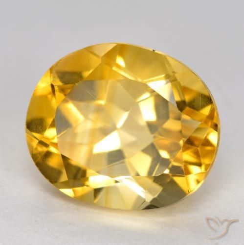 3.66 ct Golden Citrine Stone, Natural Citrine in Oval Facet Shape for Sale