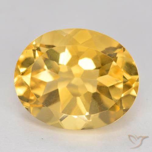 3.92ct Natural Medium Gold Citrine, Oval, VVS-VS