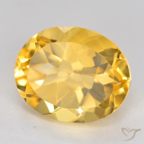 3.92 ct Golden Citrine Stone, Natural Citrine in Oval Facet Shape for Sale