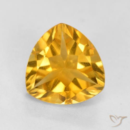 1.16ct Natural Golden Orange Citrine, Trillion, VS