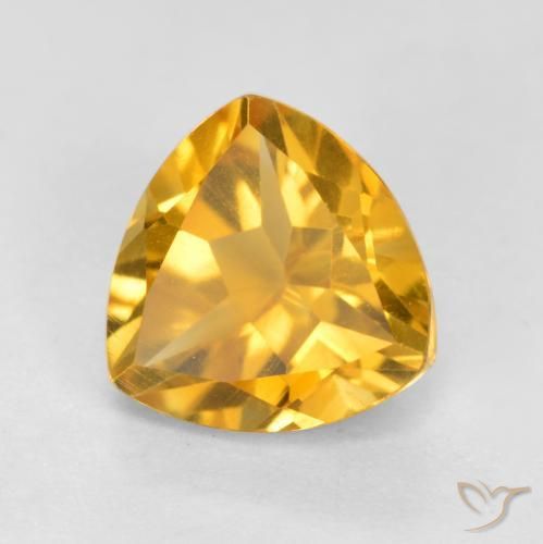 1.16 ct Golden Citrine Stone, Natural Citrine in Trillion Facet Shape for Sale