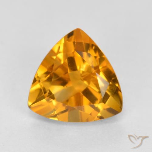 Deep Orange-Gold Citrin Edelstein - 1.1ct Trillantschliff (ID: 567610)