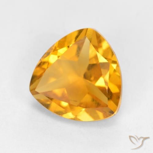 1.09 ct Golden Citrine Stone, Natural Citrine in Trillion Facet Shape for Sale