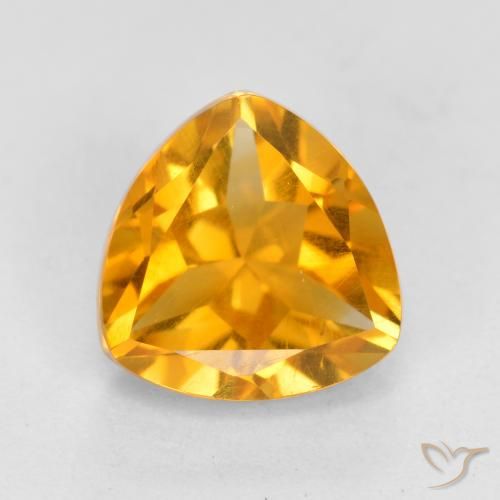 1.16ct Natural Medium Orange Citrine, Trillion, VS