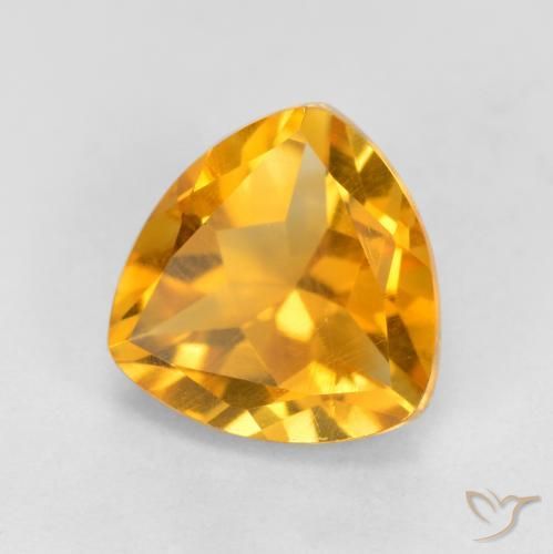 1.16 ct Golden Citrine Stone, Natural Citrine in Trillion Facet Shape for Sale