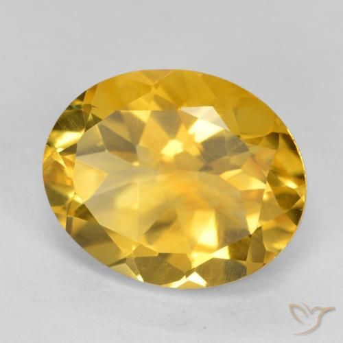 3.46 ct Golden Citrine Stone, Natural Citrine in Oval Facet Shape for Sale