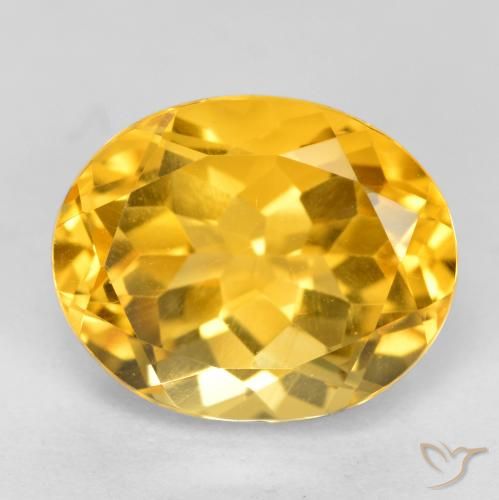 3.68ct Natural Medium Gold Citrine, Oval, VVS-VS