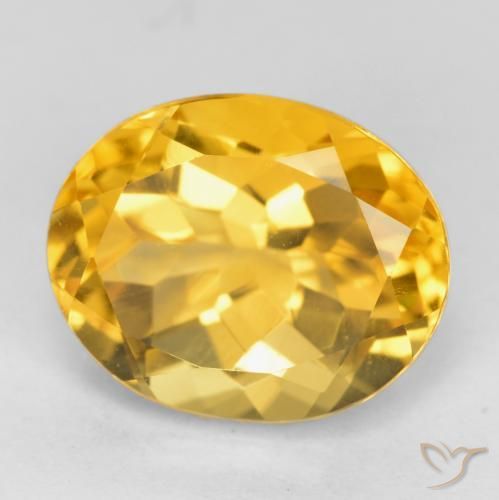3.68 ct Golden Citrine Stone, Natural Citrine in Oval Facet Shape for Sale