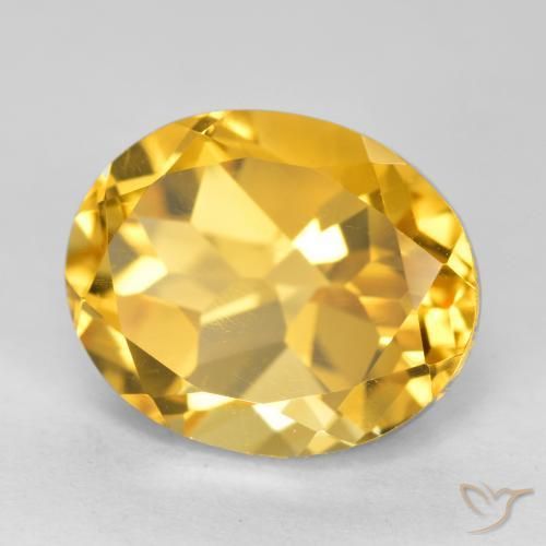 4.15 ct Golden Citrine Gemstone, Citrine Gem in Oval Facet Shape for Sale.