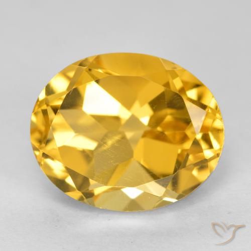 4.15 ct Golden Citrine Stone, Natural Citrine in Oval Facet Shape for Sale