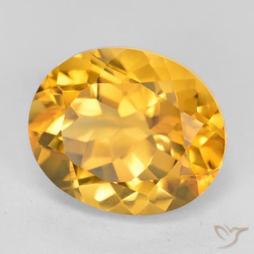 3.90 ct Golden Citrine Stone, Natural Citrine in Oval Facet Shape for Sale