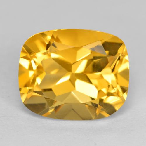 Medium-Dark Golden Citrine Gem - 4.1ct Cushion-Cut (ID: 567626)