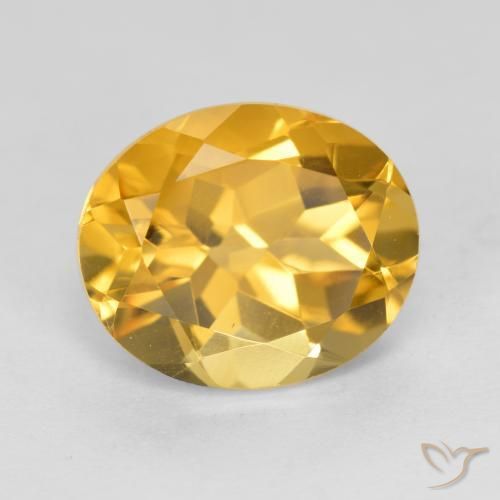3.93 ct Golden Citrine Stone, Natural Citrine in Oval Facet Shape for Sale