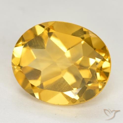 3.48 ct Golden Citrine Stone, Natural Citrine in Oval Facet Shape for Sale