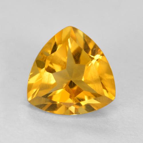 7 x 7mm trillionenschliff goldener Citrin aus Brasilien, Gewicht von 1,19 ct, natürlicher Edelstein in VS Reinheit, 1 Stück trillionenschliff Citrin - Farbe: Dunkelgolden, Mohs-Härte von 7 Geeignet für den täglichen Gebrauch im Schmuck, Stein des Händlers, Photo A