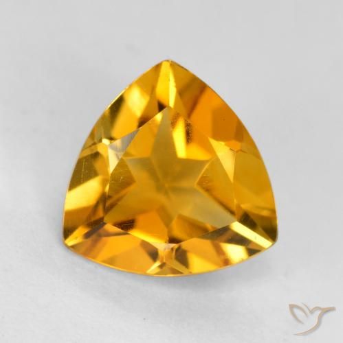 1.11ct Natural Dark Orange-Gold Citrine, Trillion, VVS-VS