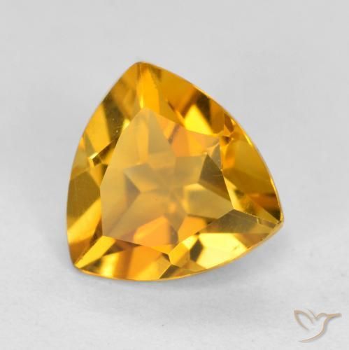 1.11 ct Golden Citrine Stone, Natural Citrine in Trillion Facet Shape for Sale