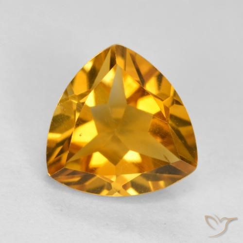 1.16ct Natural Orange-Gold Citrine, Trillion, VVS-VS