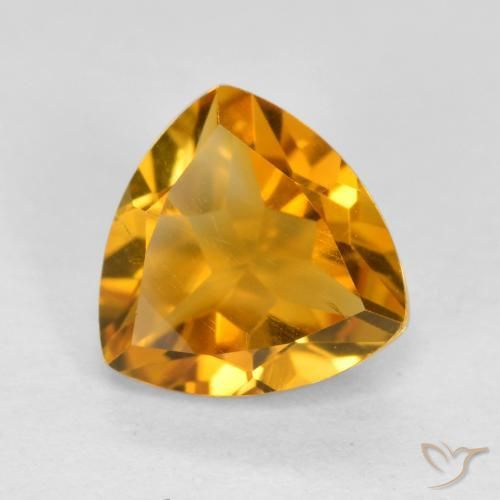 1.16 ct Golden Citrine Stone, Natural Citrine in Trillion Facet Shape for Sale