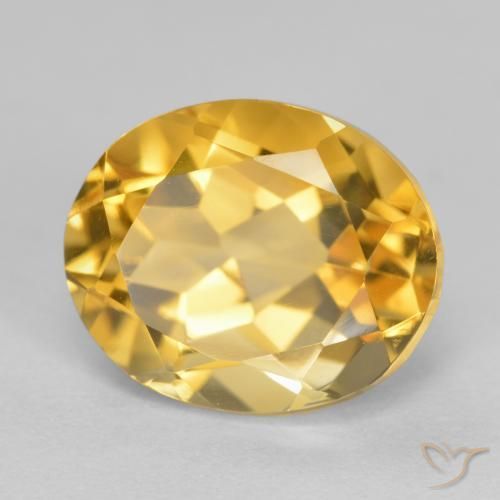 4.02 ct Golden Citrine Stone, Natural Citrine in Oval Facet Shape for Sale