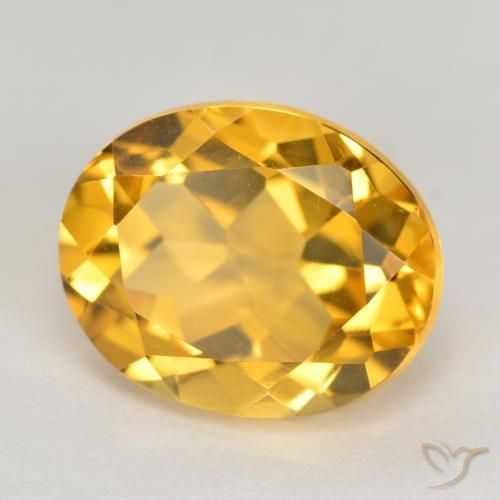 3.92 ct Golden Citrine Stone, Natural Citrine in Oval Facet Shape for Sale