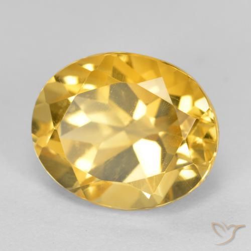 3.80 ct Golden Citrine Stone, Natural Citrine in Oval Facet Shape for Sale
