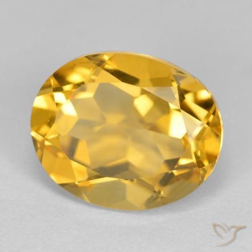 3.37 ct Golden Citrine Stone, Natural Citrine in Oval Facet Shape for Sale