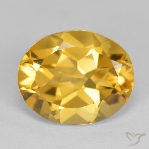 3.39ct Natural Medium Golden Citrine, Oval, VVS-VS