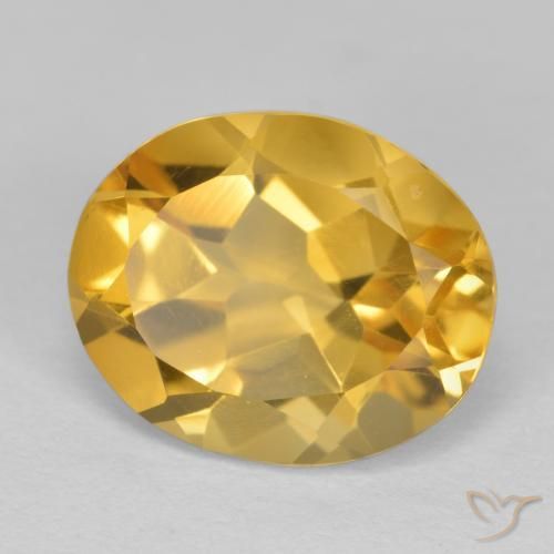 3.39 ct Golden Citrine Stone, Natural Citrine in Oval Facet Shape for Sale