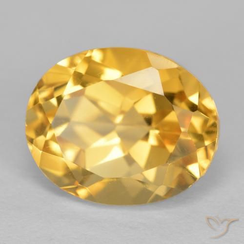 4.06 ct Golden Citrine Stone, Natural Citrine in Oval Facet Shape for Sale