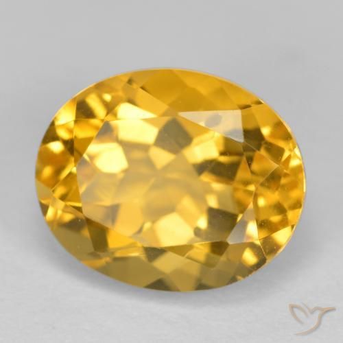 3.95 ct Golden Citrine Stone, Natural Citrine in Oval Facet Shape for Sale