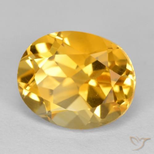 4.03 ct Golden Citrine Stone, Natural Citrine in Oval Facet Shape for Sale