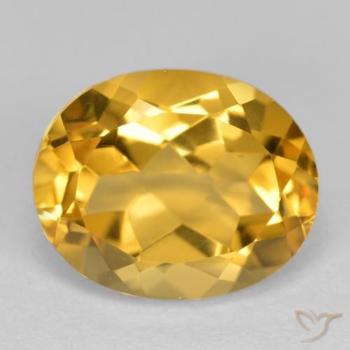 3.91ct Natural Medium-Dark Golden Citrine, Oval, VVS-VS