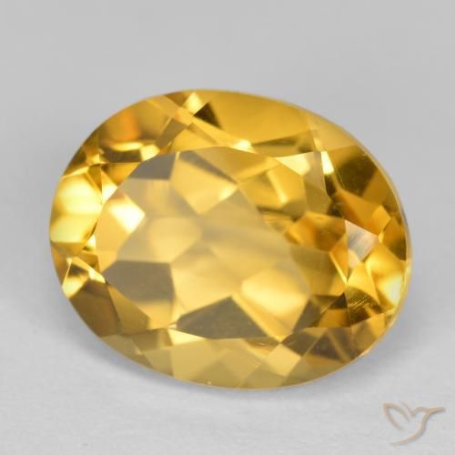 3.91 ct Golden Citrine Stone, Natural Citrine in Oval Facet Shape for Sale