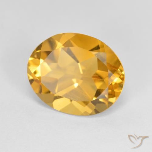 3.20 ct Golden Citrine Stone, Natural Citrine in Oval Facet Shape for Sale