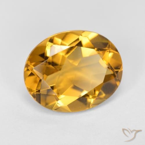 3.17 ct Golden Citrine Stone, Natural Citrine in Oval Facet Shape for Sale