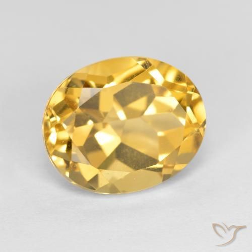 3.77 ct Golden Citrine Stone, Natural Citrine in Oval Facet Shape for Sale
