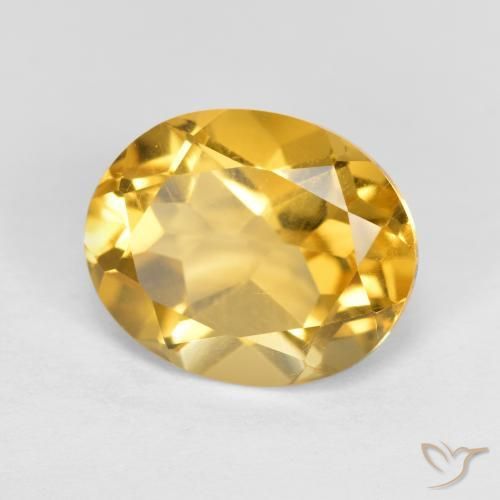 3.65 ct Golden Citrine Stone, Natural Citrine in Oval Facet Shape for Sale
