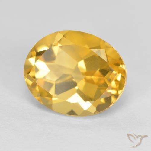 3.76 ct Golden Citrine Stone, Natural Citrine in Oval Facet Shape for Sale