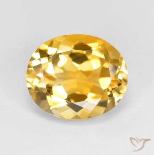 3.63ct Natural Medium-Dark Golden Citrine, Oval, VVS