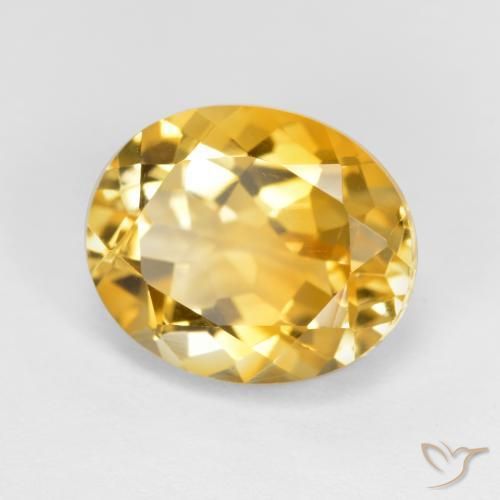 3.63 ct Golden Citrine Stone, Natural Citrine in Oval Facet Shape for Sale