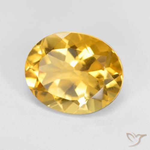 3.51 ct Golden Citrine Stone, Natural Citrine in Oval Facet Shape for Sale