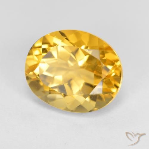 3.97 ct Golden Citrine Stone, Natural Citrine in Oval Facet Shape for Sale