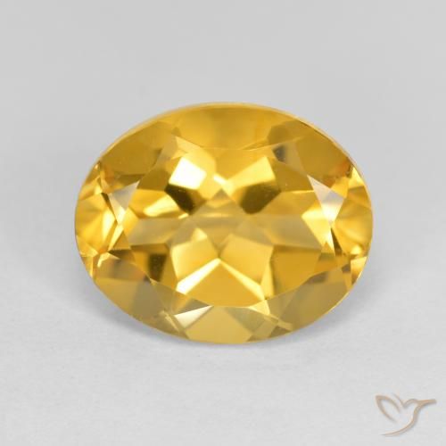 3.37ct Natural Medium Golden Citrine, Oval, VVS-VS
