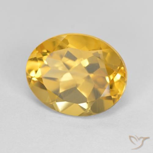 3.37 ct Golden Citrine Stone, Natural Citrine in Oval Facet Shape for Sale