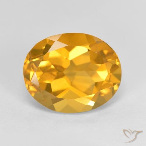 3.54ct Natural Medium-Light Orange-Gold Citrine, Oval, VVS-VS
