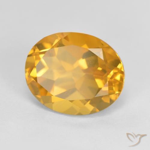 3.54 ct Golden Citrine Stone, Natural Citrine in Oval Facet Shape for Sale