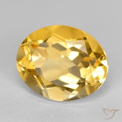 3.60 ct Golden Citrine Stone, Natural Citrine in Oval Facet Shape for Sale