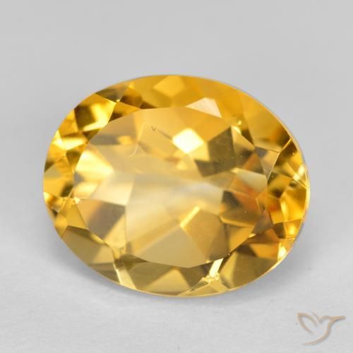 3.68 ct Golden Citrine Stone, Natural Citrine in Oval Facet Shape for Sale